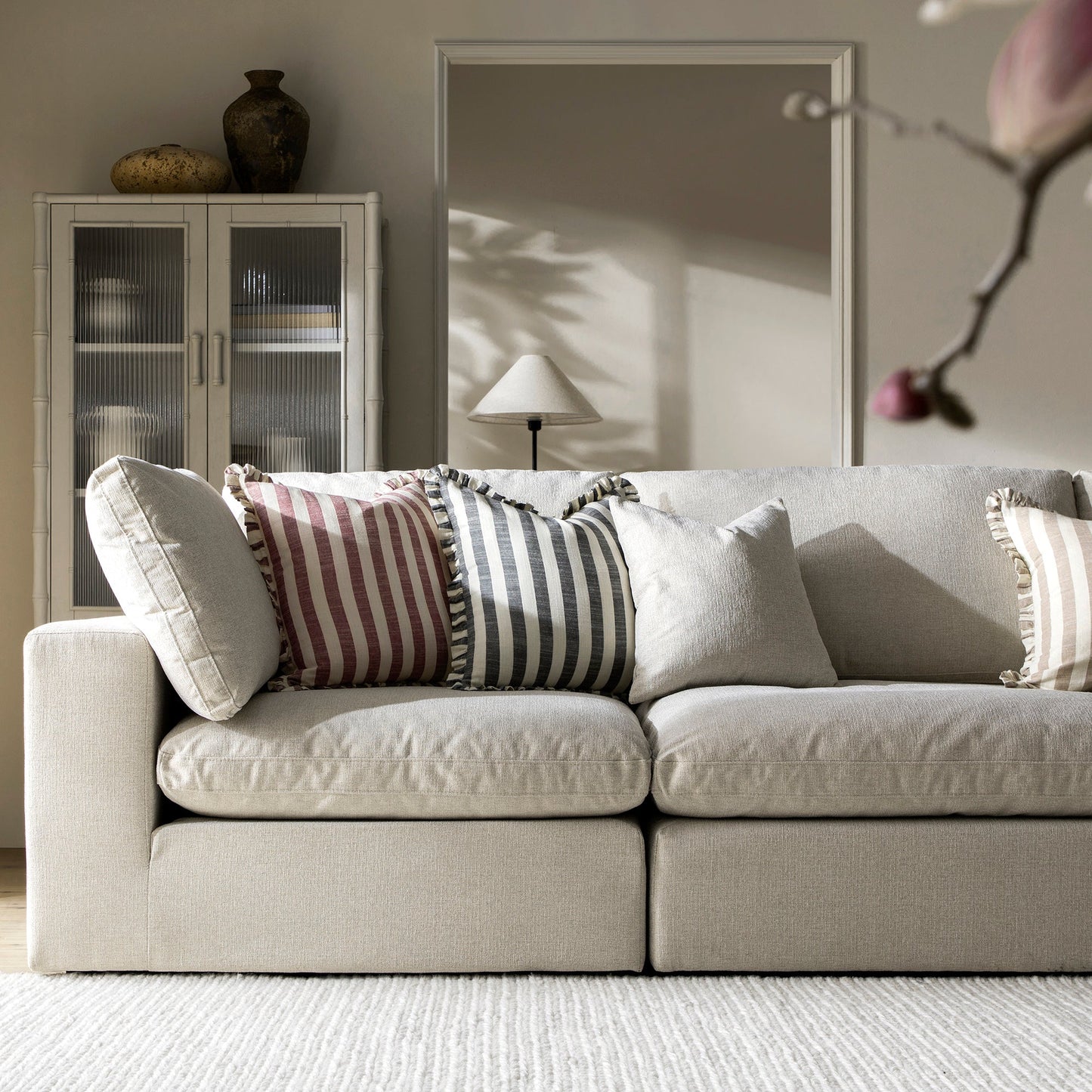 Canapé modulaire en tissu tissé avoine Lutyens, 3 pièces