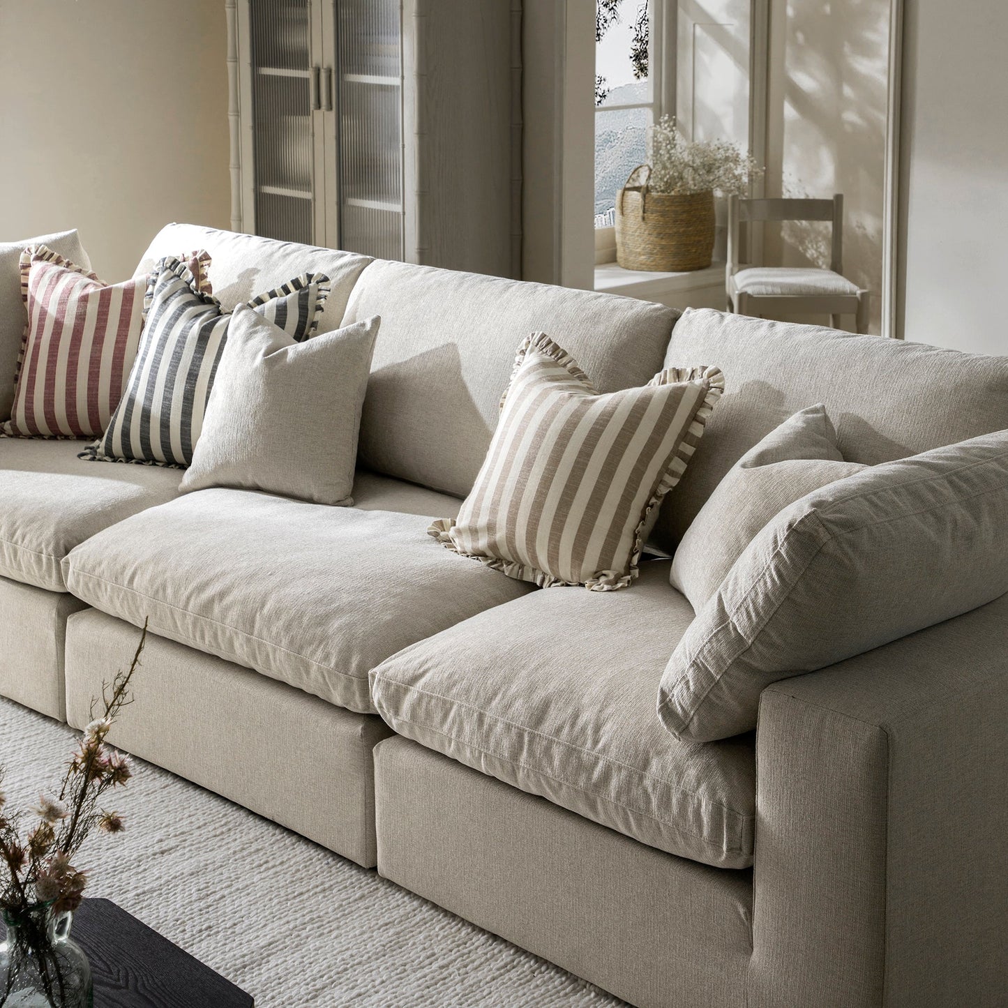 Canapé modulaire en tissu tissé avoine Lutyens, 3 pièces