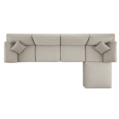 Canapé modulaire en tissu tissé à l'avoine Lutyens, méridienne 4 pièces