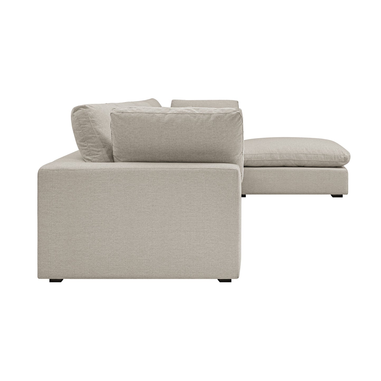 Canapé modulaire en tissu tissé à l'avoine Lutyens, méridienne 4 pièces