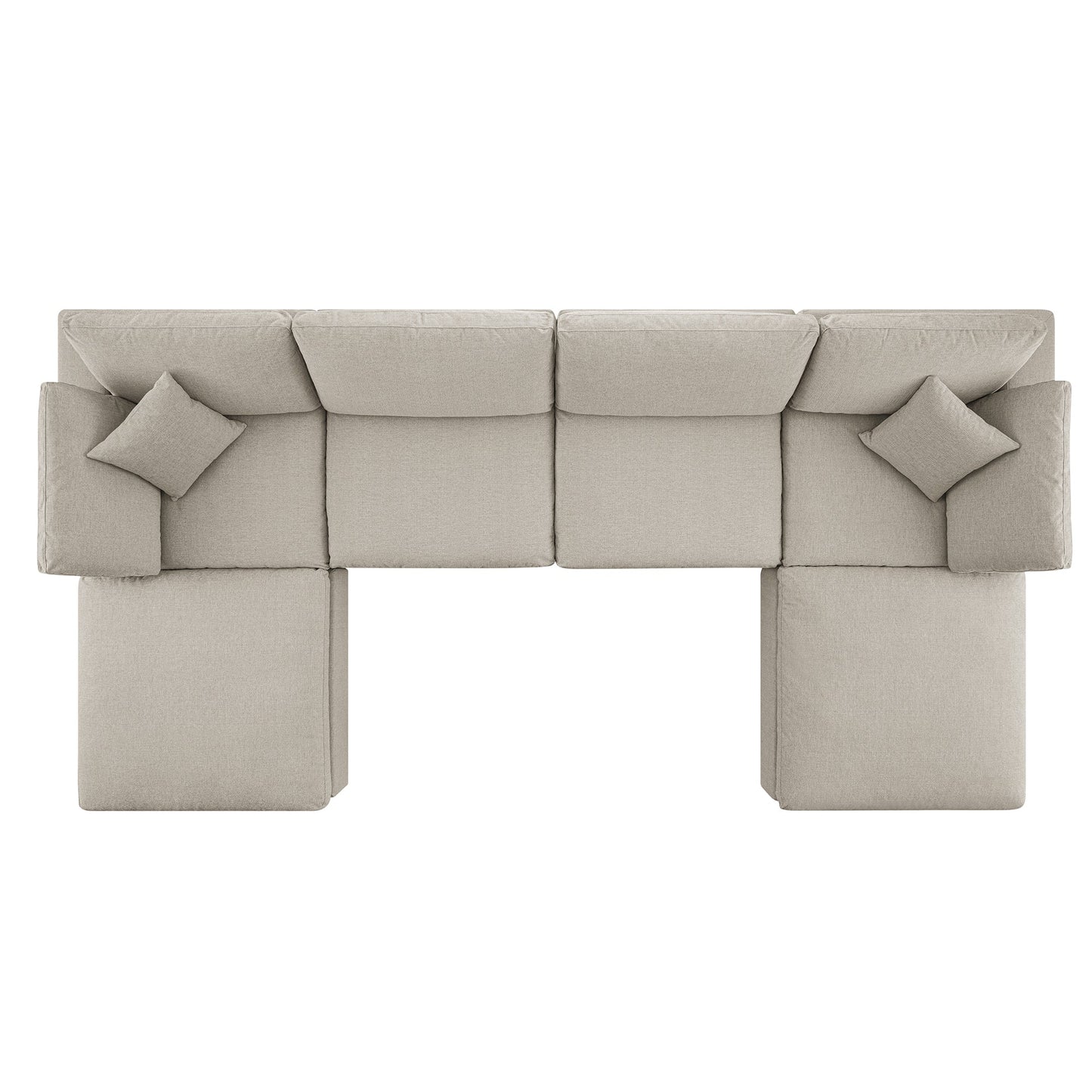 Ensemble de canapés modulaires en U Lutyens en tissu tissé avoine, 6 pièces