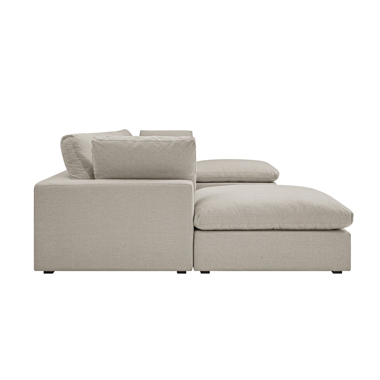 Ensemble de canapés modulaires en U Lutyens en tissu tissé avoine, 6 pièces