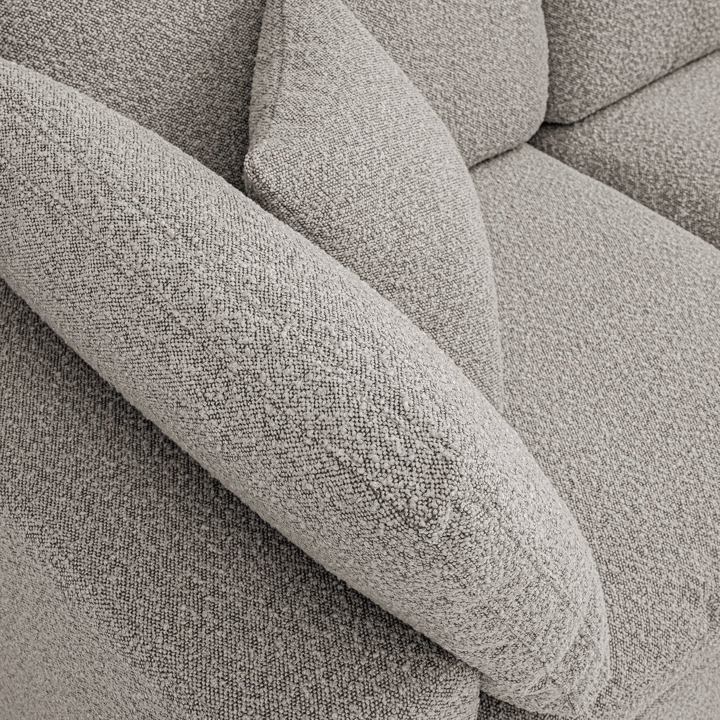 Canapé modulaire Lutyens Boucle Taupe, méridienne 2 pièces