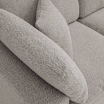 Canapé modulaire Lutyens Boucle Taupe, méridienne 2 pièces