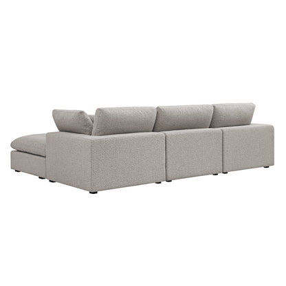 Canapé modulaire Lutyens Boucle Taupe, méridienne 3 pièces