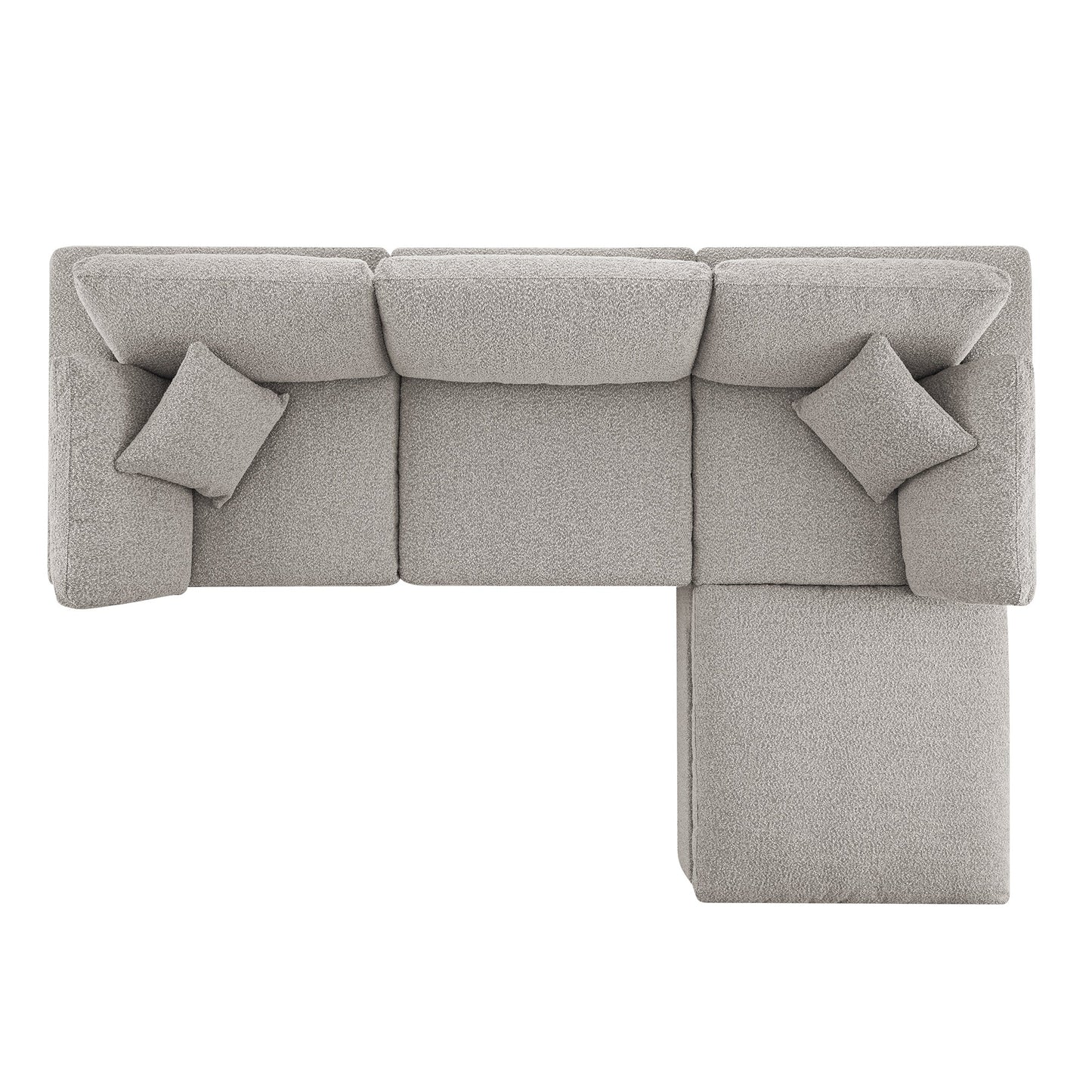 Canapé modulaire Lutyens Boucle Taupe, méridienne 3 pièces