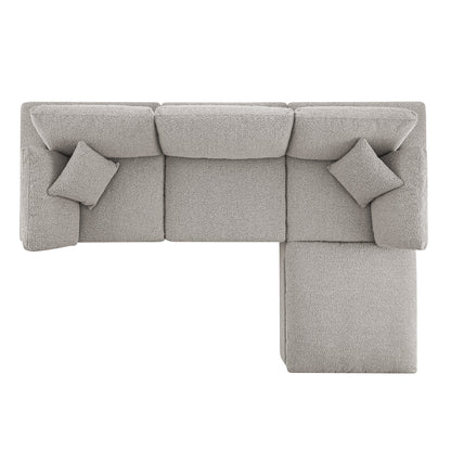 Canapé modulaire Lutyens Boucle Taupe, méridienne 3 pièces