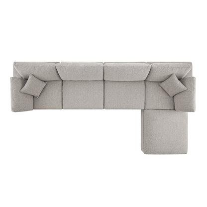 Canapé modulaire Lutyens Boucle Taupe, méridienne 4 pièces