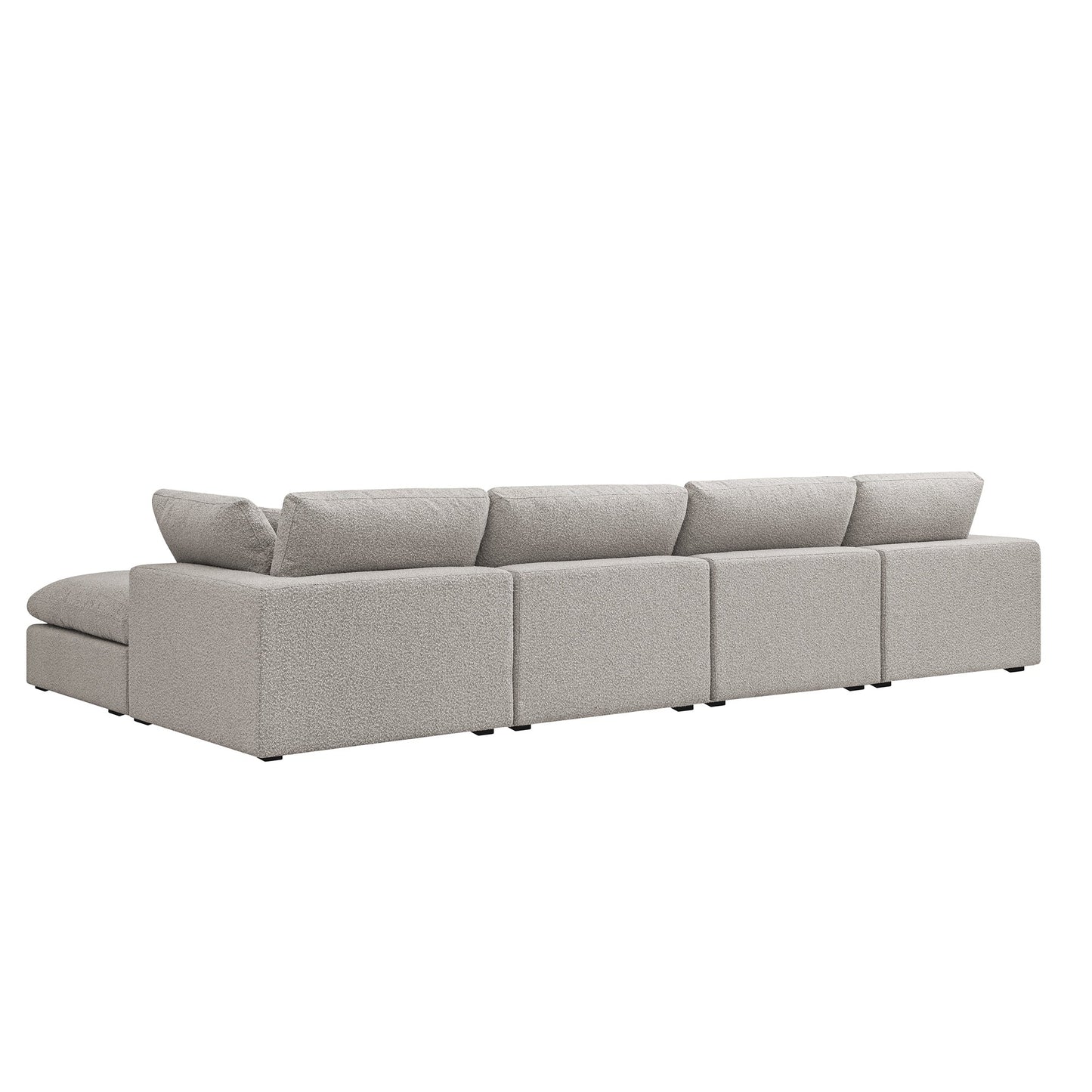 Canapé modulaire Lutyens Boucle Taupe, méridienne 4 pièces