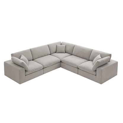 Canapé modulaire Lutyens Taupe Boucle, ensemble d'angle 5 pièces