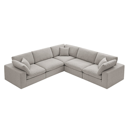 Canapé modulaire Lutyens Taupe Boucle, ensemble d'angle 5 pièces