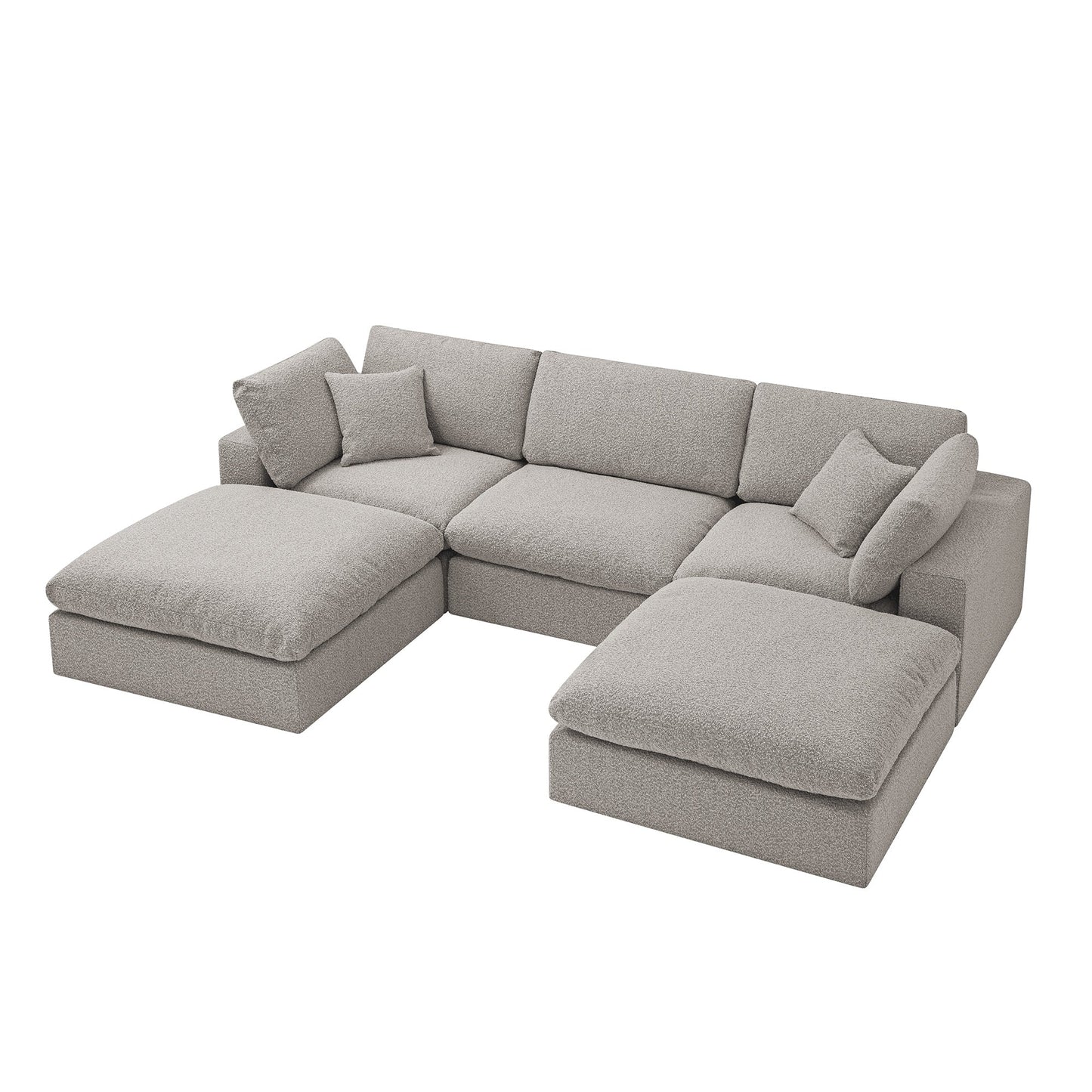 Canapé modulaire Lutyens Taupe Boucle, ensemble de 5 pièces en forme de U