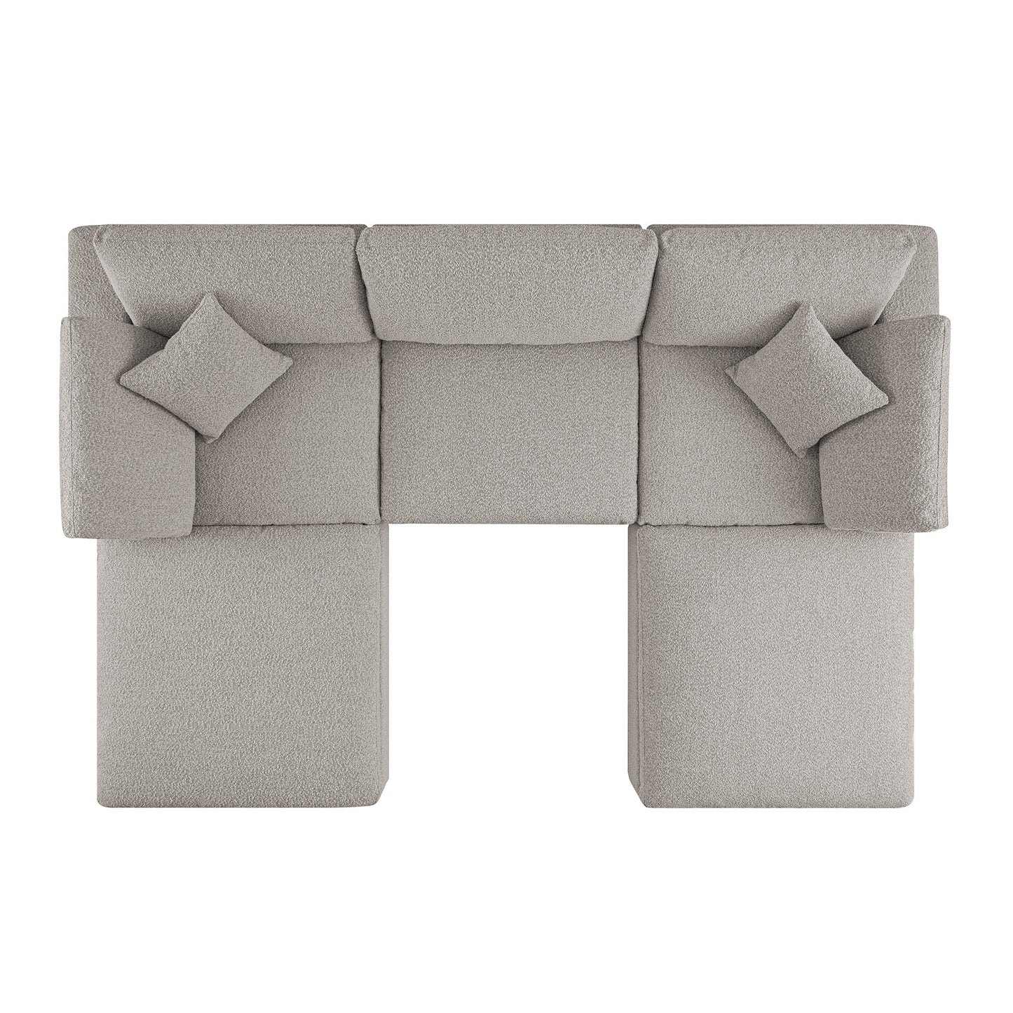 Canapé modulaire Lutyens Taupe Boucle, ensemble de 5 pièces en forme de U
