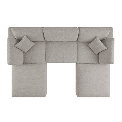 Canapé modulaire Lutyens Taupe Boucle, ensemble de 5 pièces en forme de U