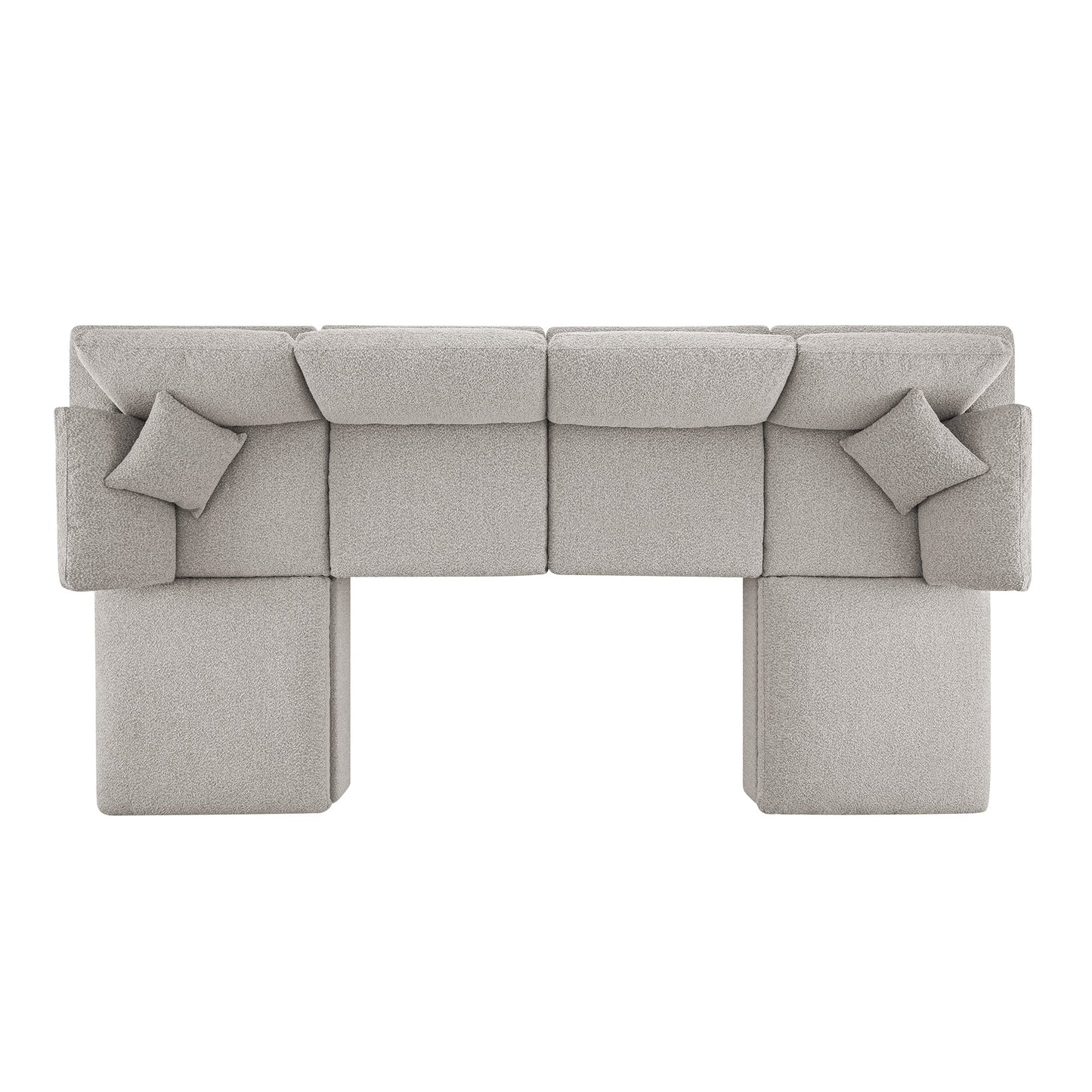 Canapé modulaire Lutyens Taupe Boucle, ensemble de 6 pièces en forme de U