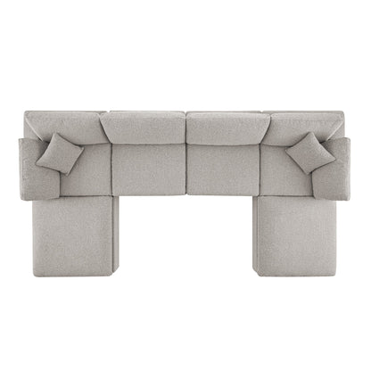 Canapé modulaire Lutyens Taupe Boucle, ensemble de 6 pièces en forme de U