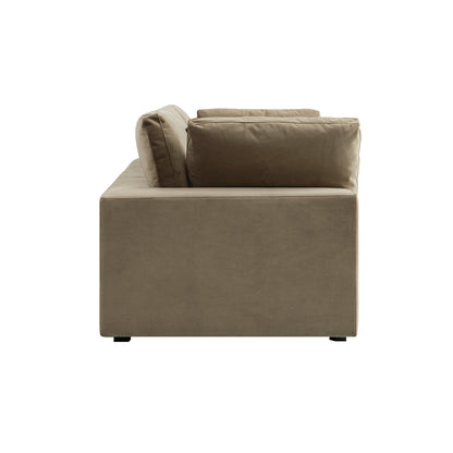 Canapé modulaire en velours taupe Lutyens, 2 pièces