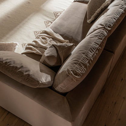 Canapé modulaire en velours taupe Lutyens, 3 pièces