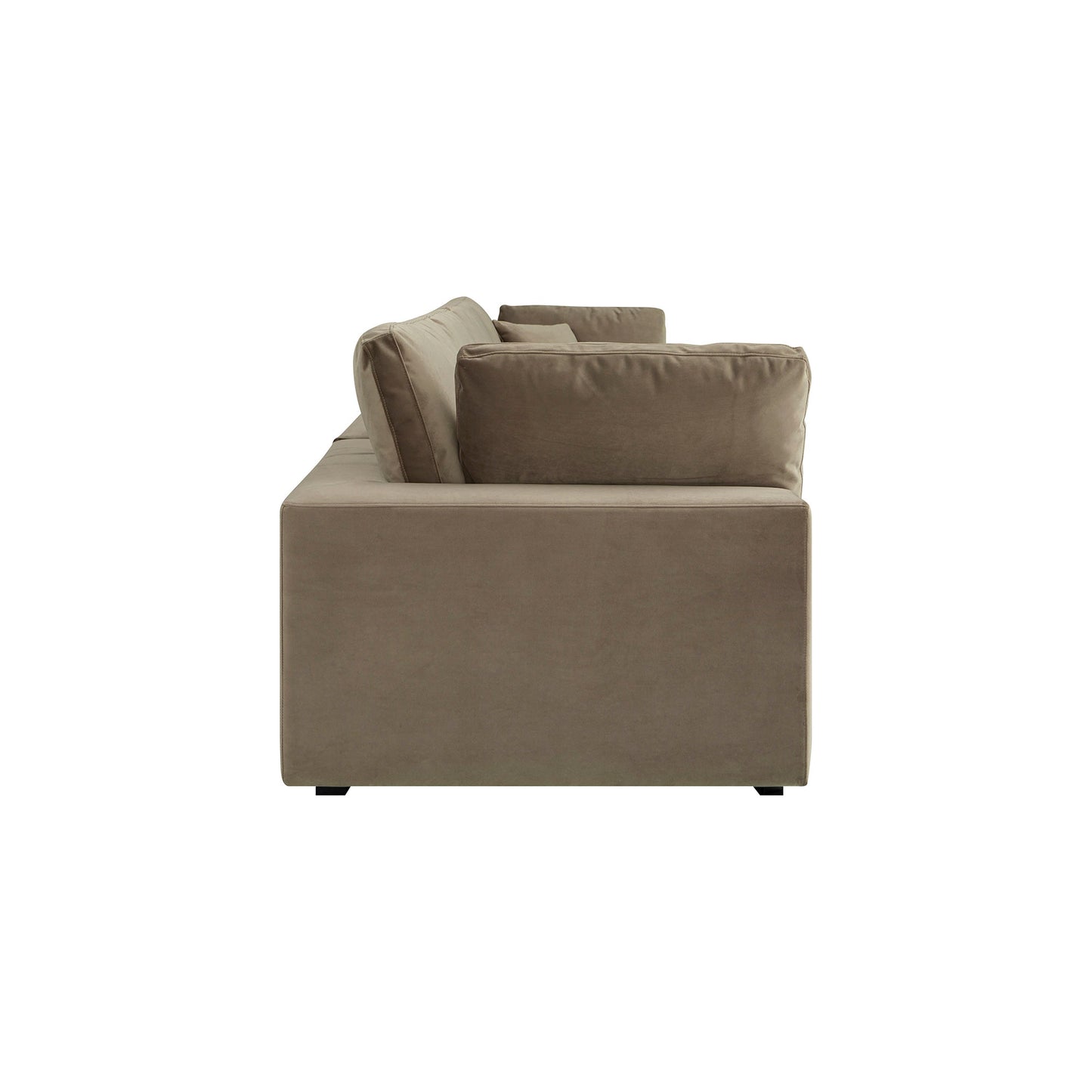 Canapé modulaire en velours taupe Lutyens, 4 pièces