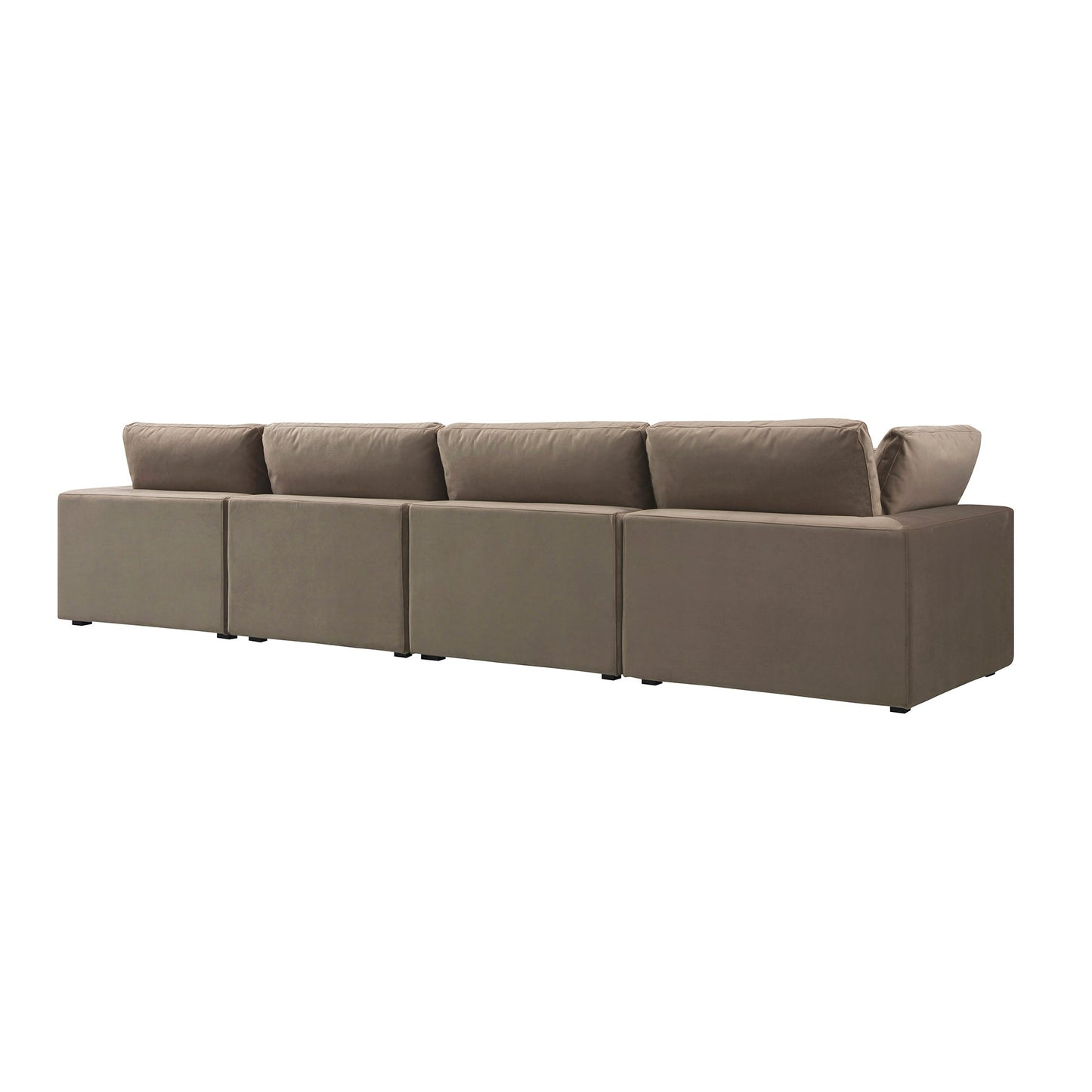 Canapé modulaire en velours taupe Lutyens, 4 pièces