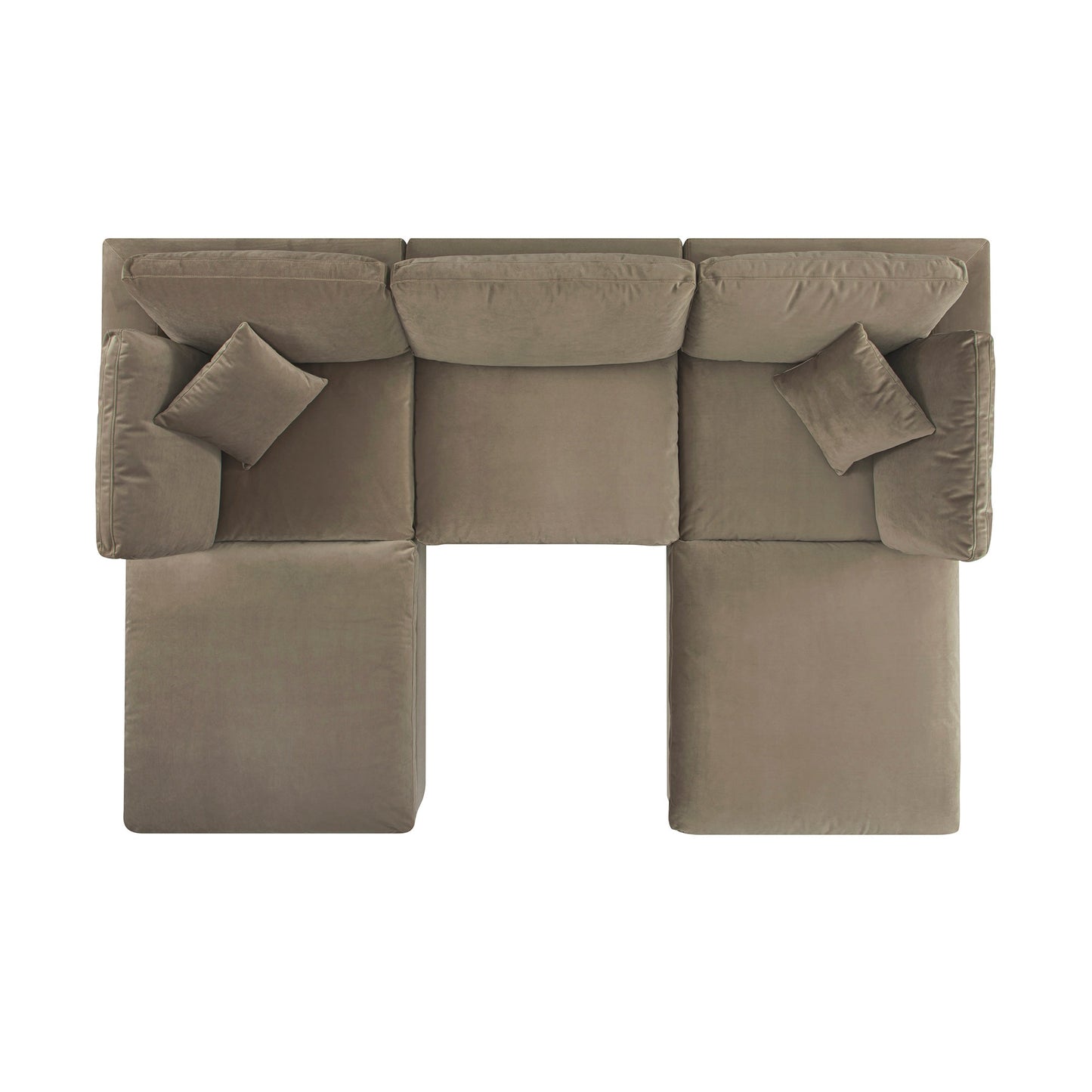 Canapé modulaire en velours taupe Lutyens, ensemble de 5 pièces en forme de U