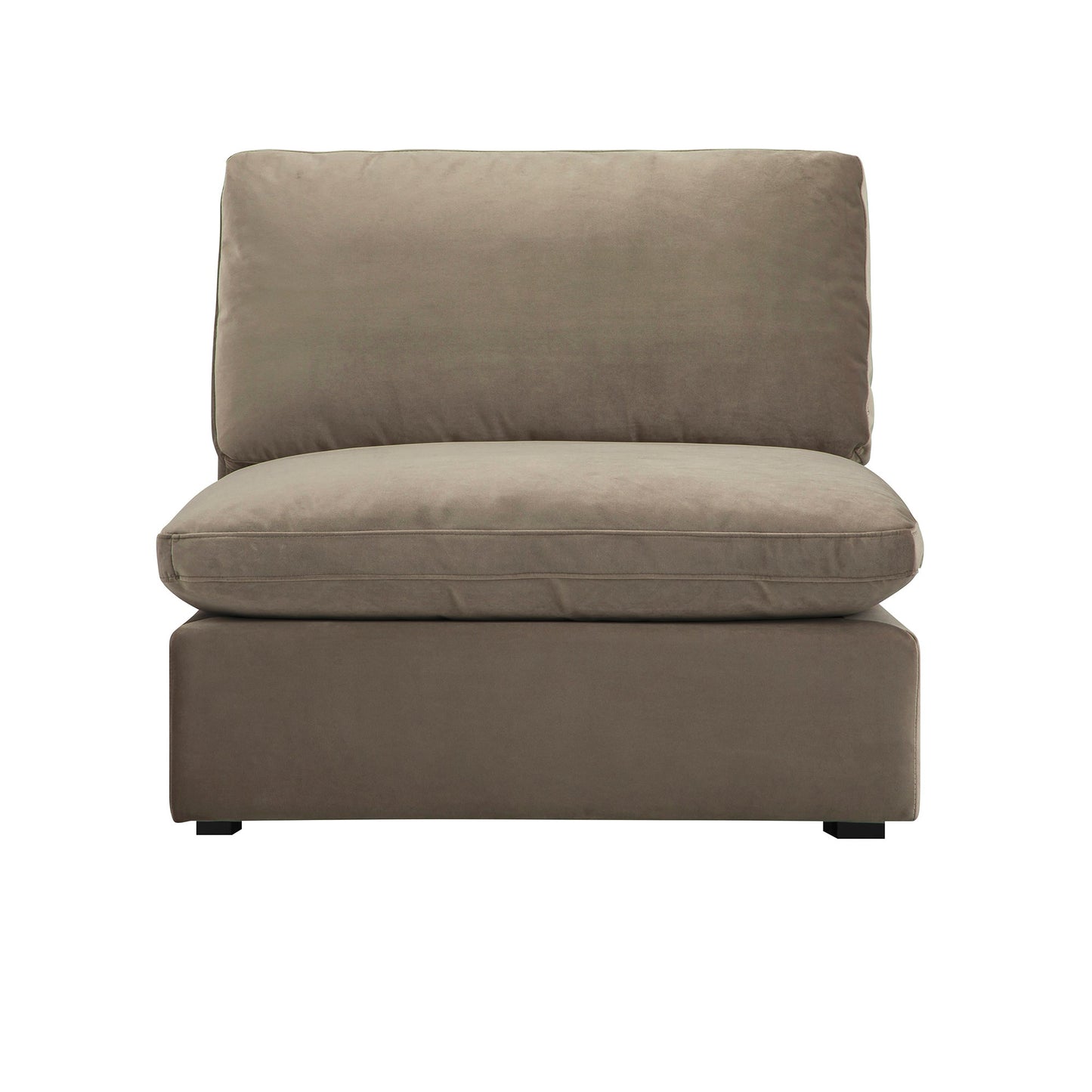 Canapé modulable en velours taupe Lutyens, assise sans accoudoirs