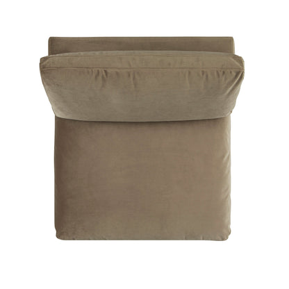 Canapé modulable en velours taupe Lutyens, assise sans accoudoirs