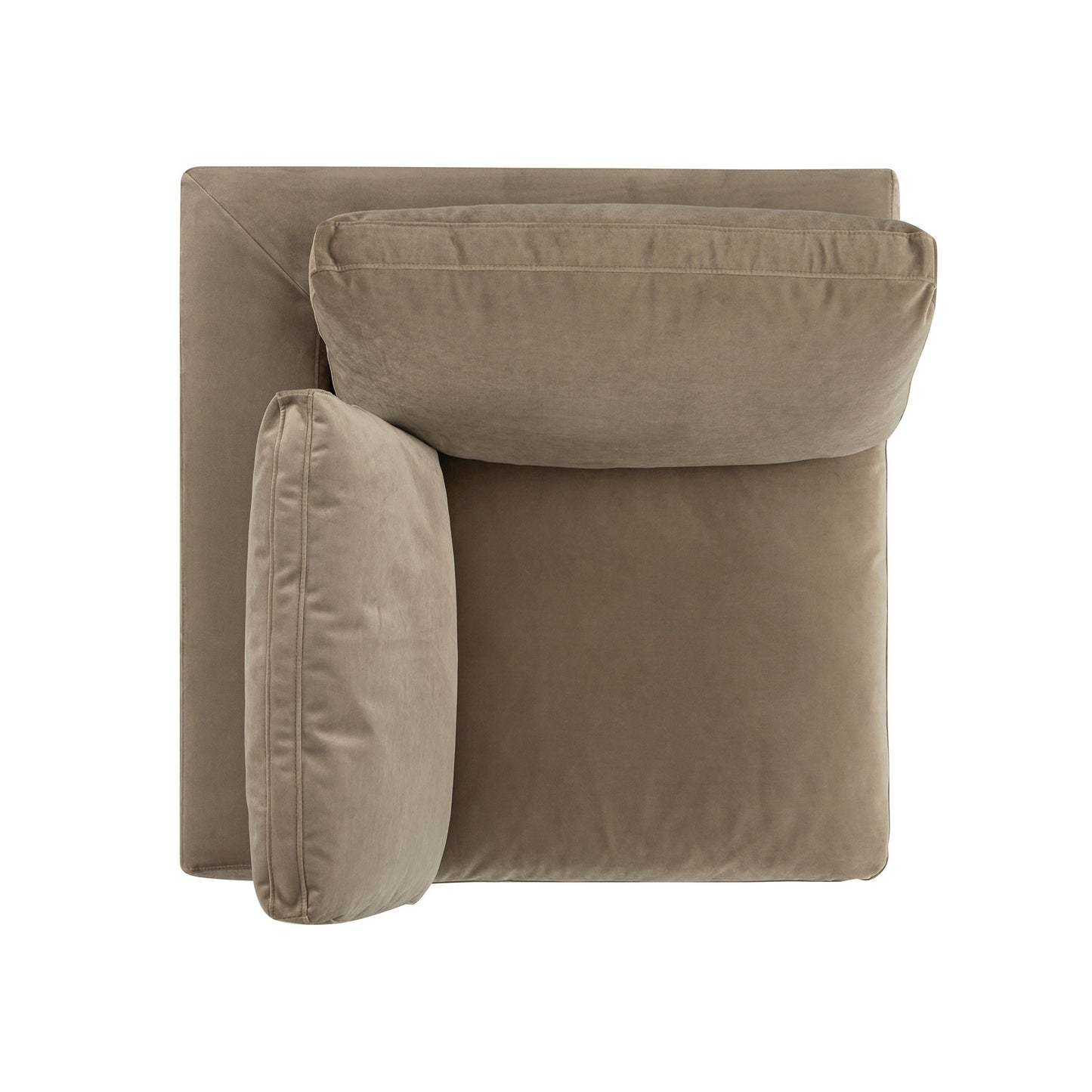 Canapé modulable en velours taupe Lutyens, unité d'angle