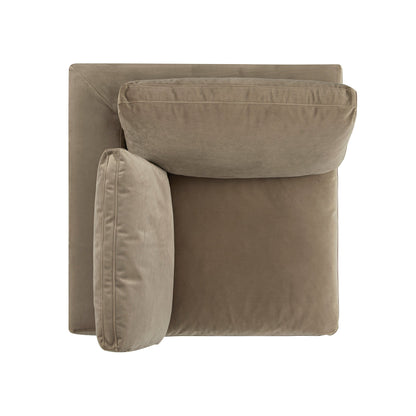 Canapé modulable en velours taupe Lutyens, unité d'angle