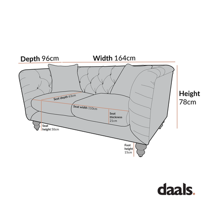 Canapé 2 places Ashby Chesterfield, chenille gris brume