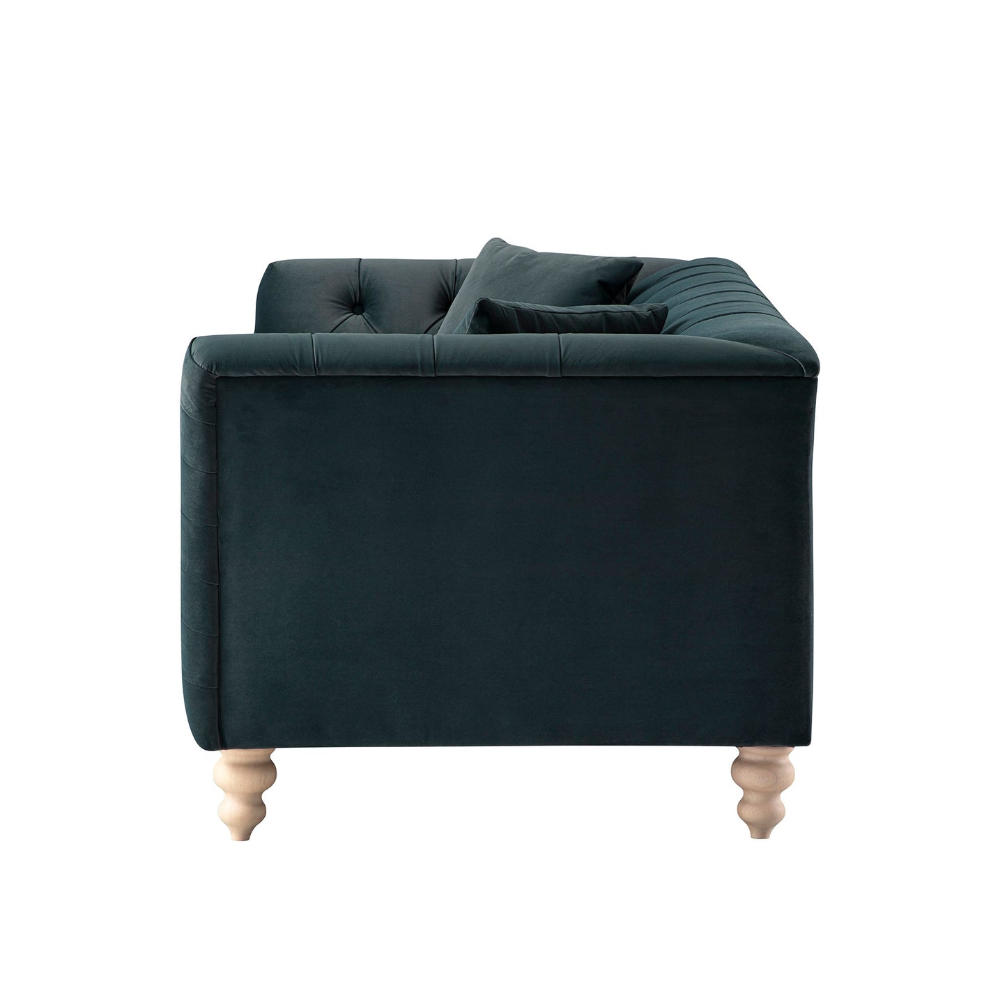 Canapé 2 places Ashby Chesterfield, velours bleu égéen