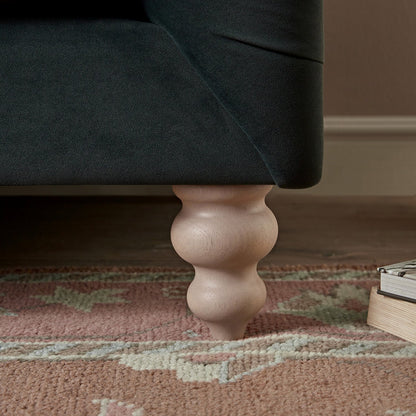 Canapé 2 places Ashby Chesterfield, velours bleu égéen