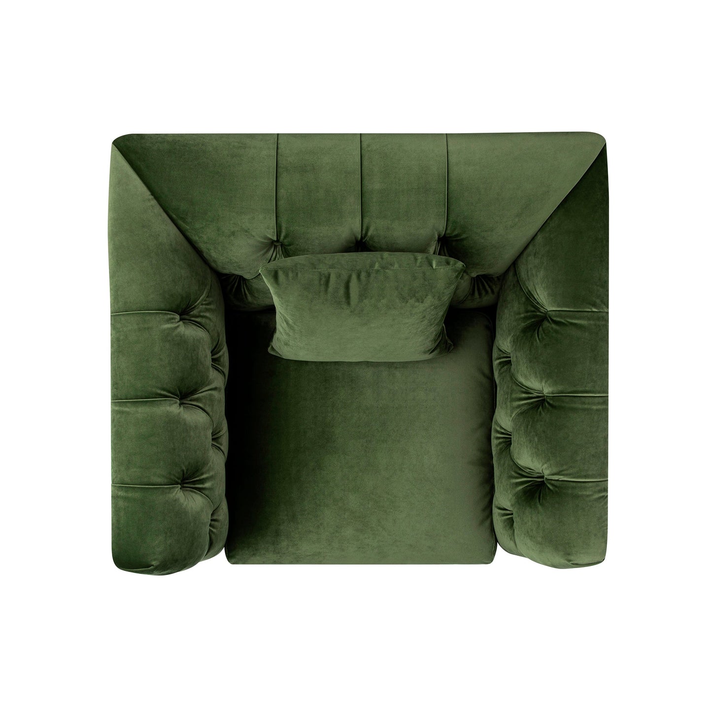 Fauteuil Chesterfield Ashby, velours vert fougère