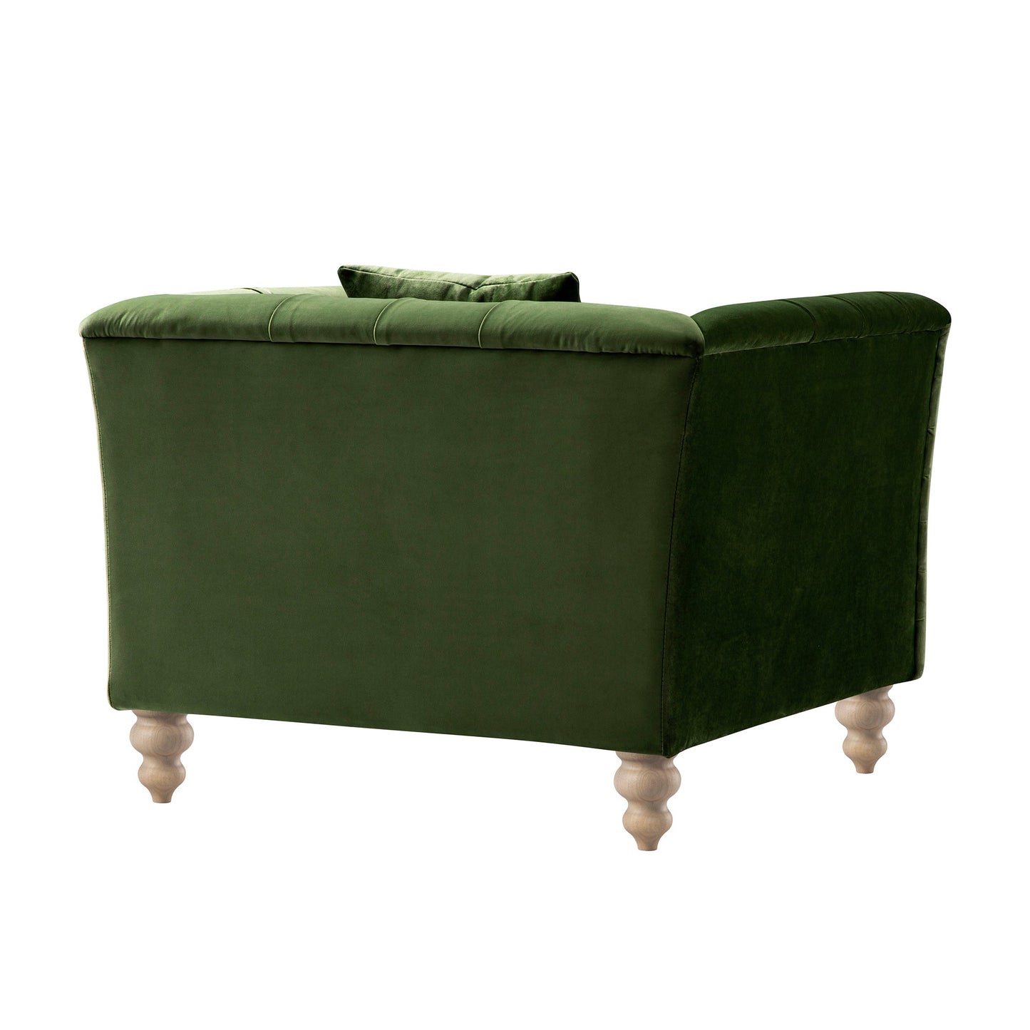 Fauteuil Chesterfield Ashby, velours vert fougère