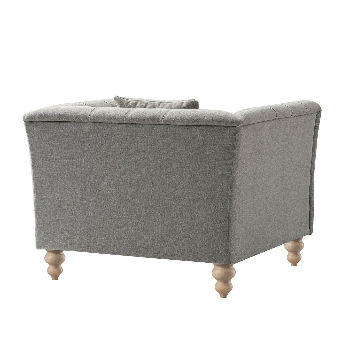 Fauteuil Chesterfield Ashby, chenille gris brume