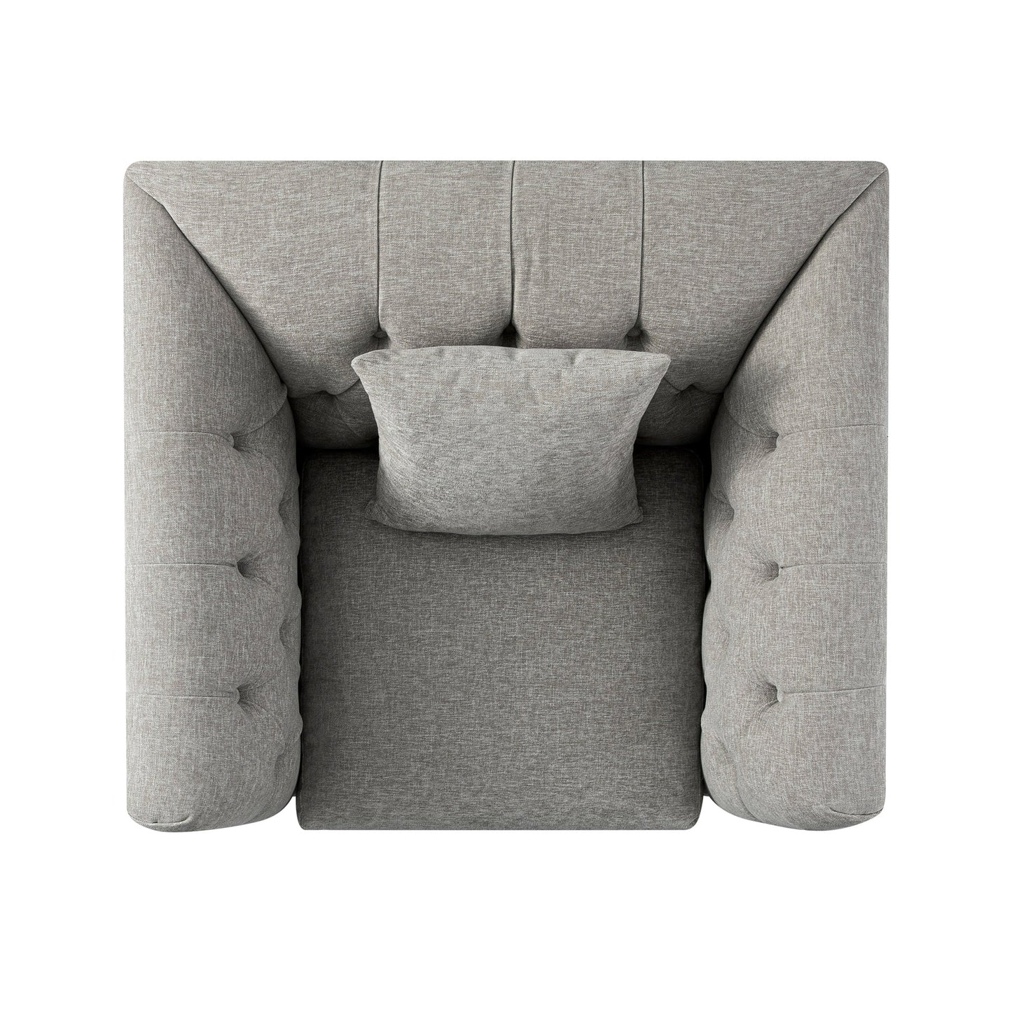 Fauteuil Chesterfield Ashby, chenille gris brume