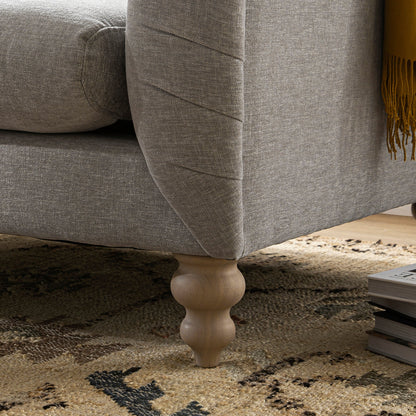 Fauteuil Chesterfield Ashby, chenille gris brume