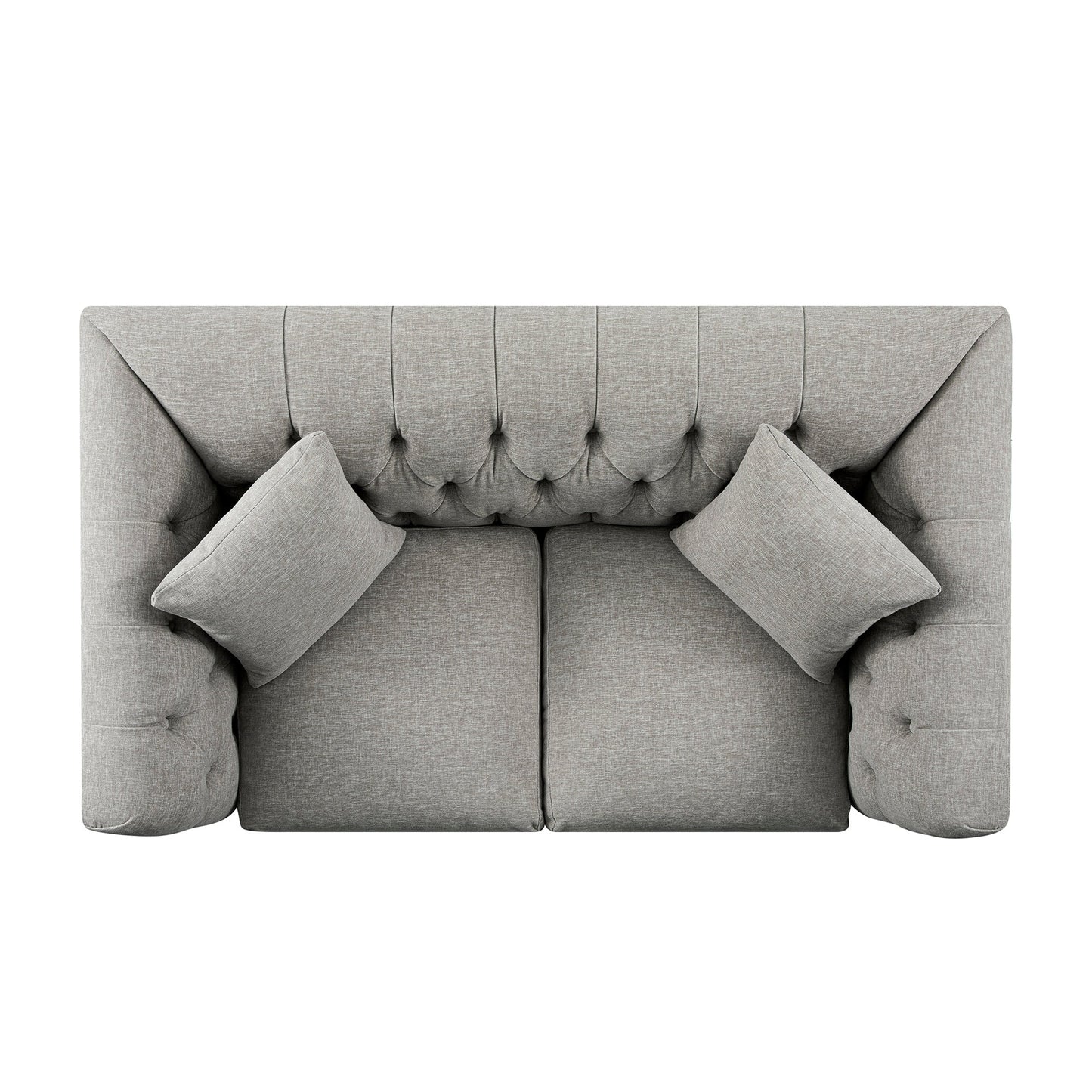 Canapé 2 places Ashby Chesterfield, chenille gris brume