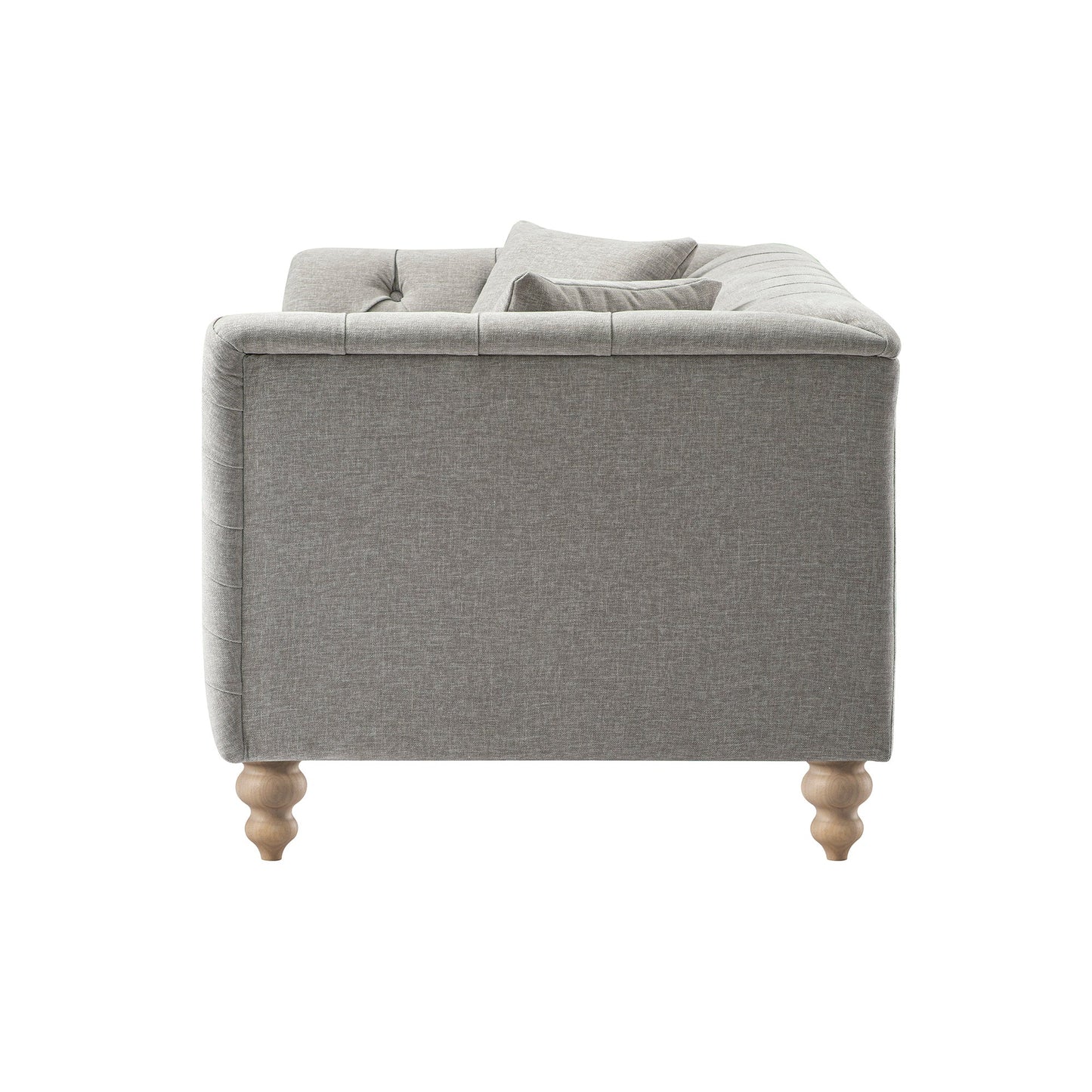 Canapé 2 places Ashby Chesterfield, chenille gris brume