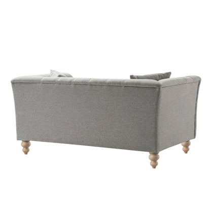 Canapé 2 places Ashby Chesterfield, chenille gris brume