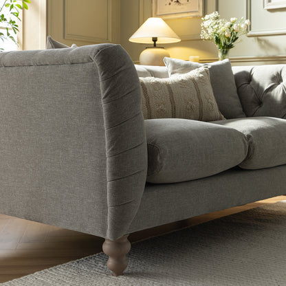 Canapé 2 places Ashby Chesterfield, chenille gris brume
