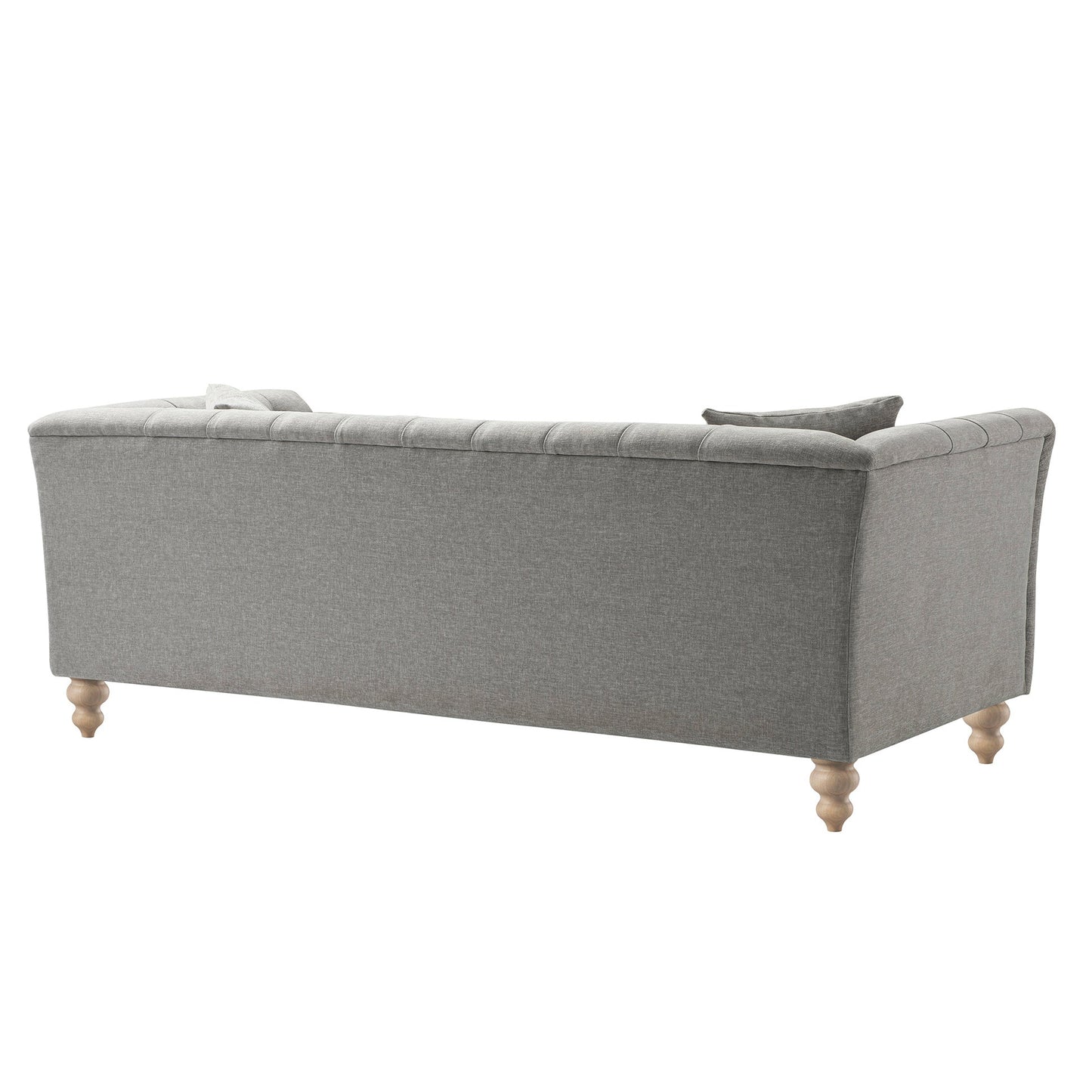 Grand canapé 3 places Ashby Chesterfield, chenille gris brume