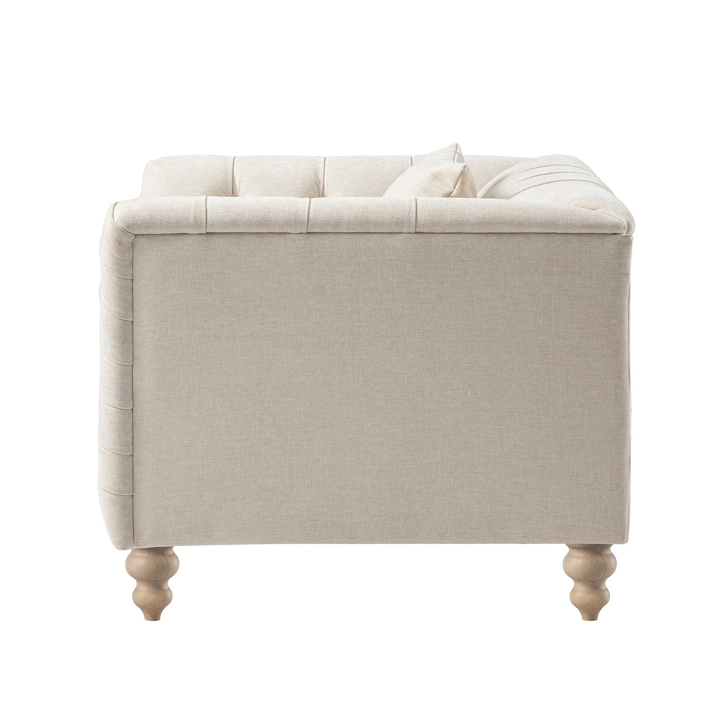 Fauteuil Chesterfield Ashby, chenille avoine