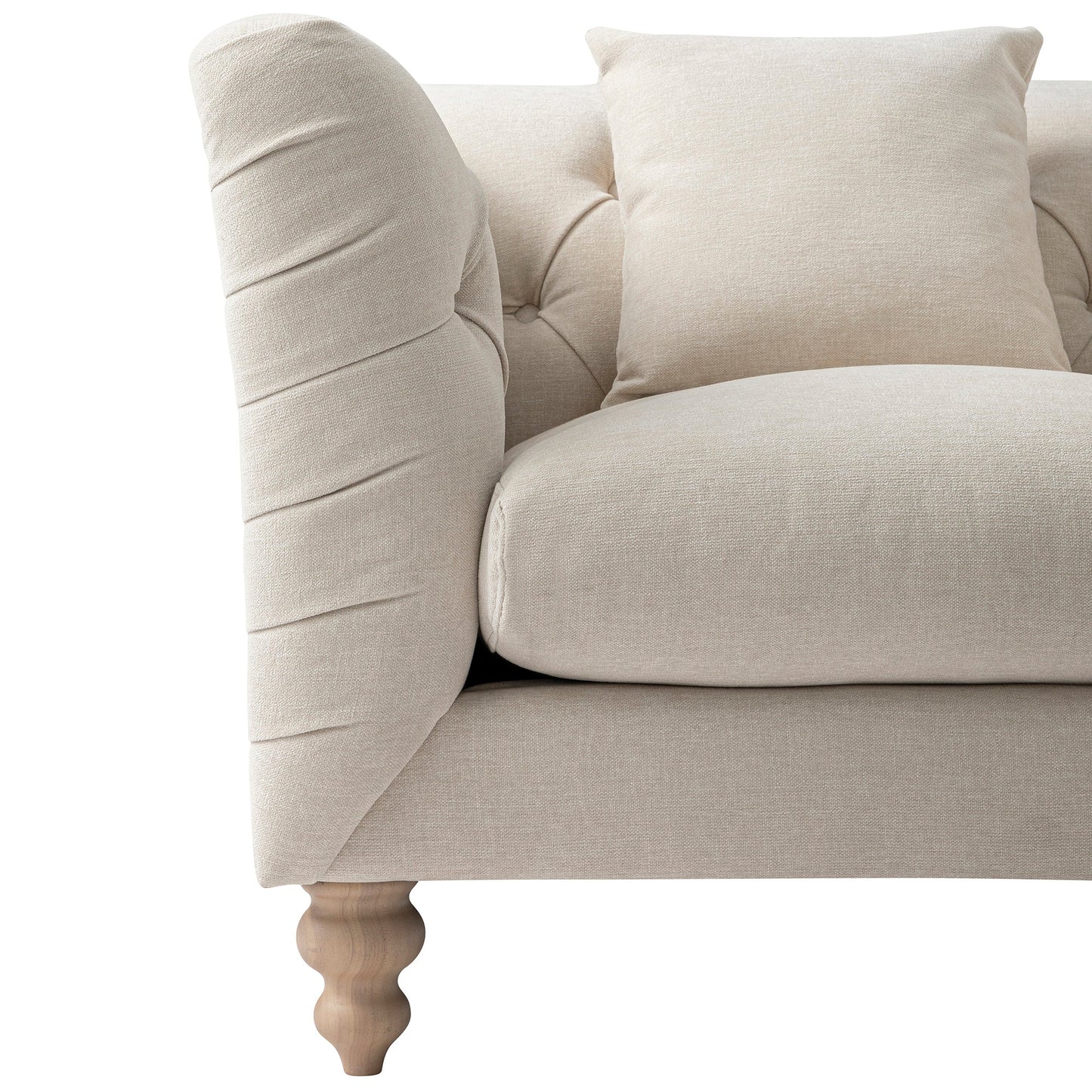 Fauteuil Chesterfield Ashby, chenille avoine