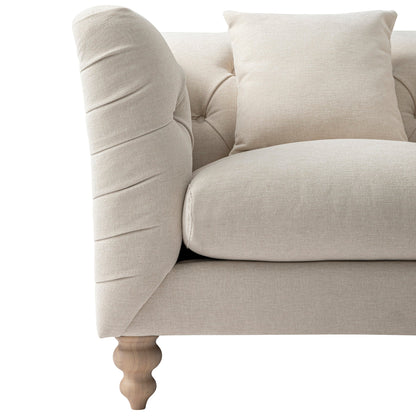 Fauteuil Chesterfield Ashby, chenille avoine