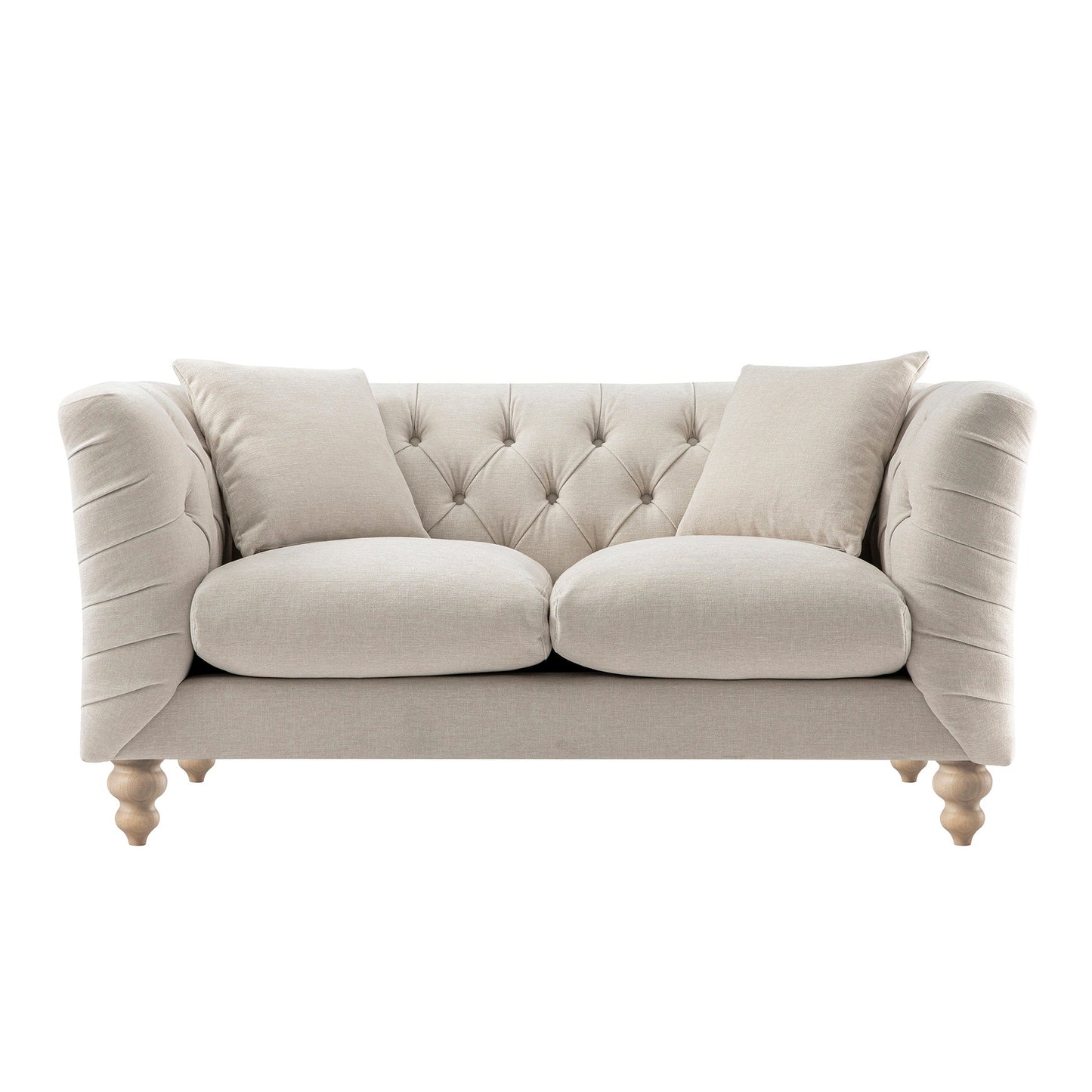 Canapé 2 places Ashby Chesterfield, chenille avoine