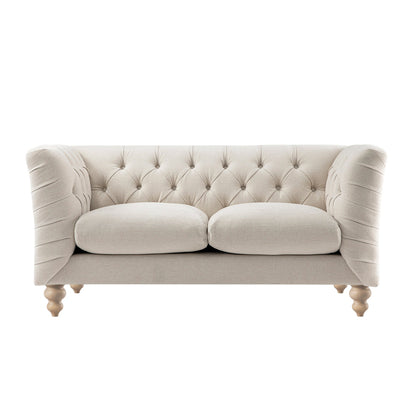 Canapé 2 places Ashby Chesterfield, chenille avoine