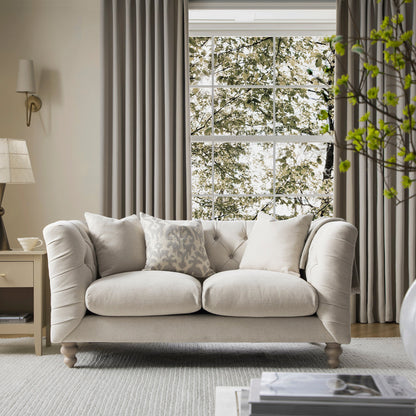 Canapé 2 places Ashby Chesterfield, chenille avoine