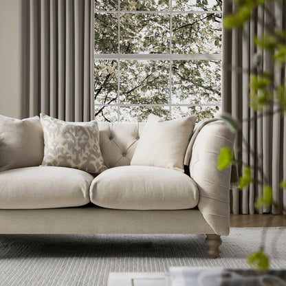 Canapé 2 places Ashby Chesterfield, chenille avoine