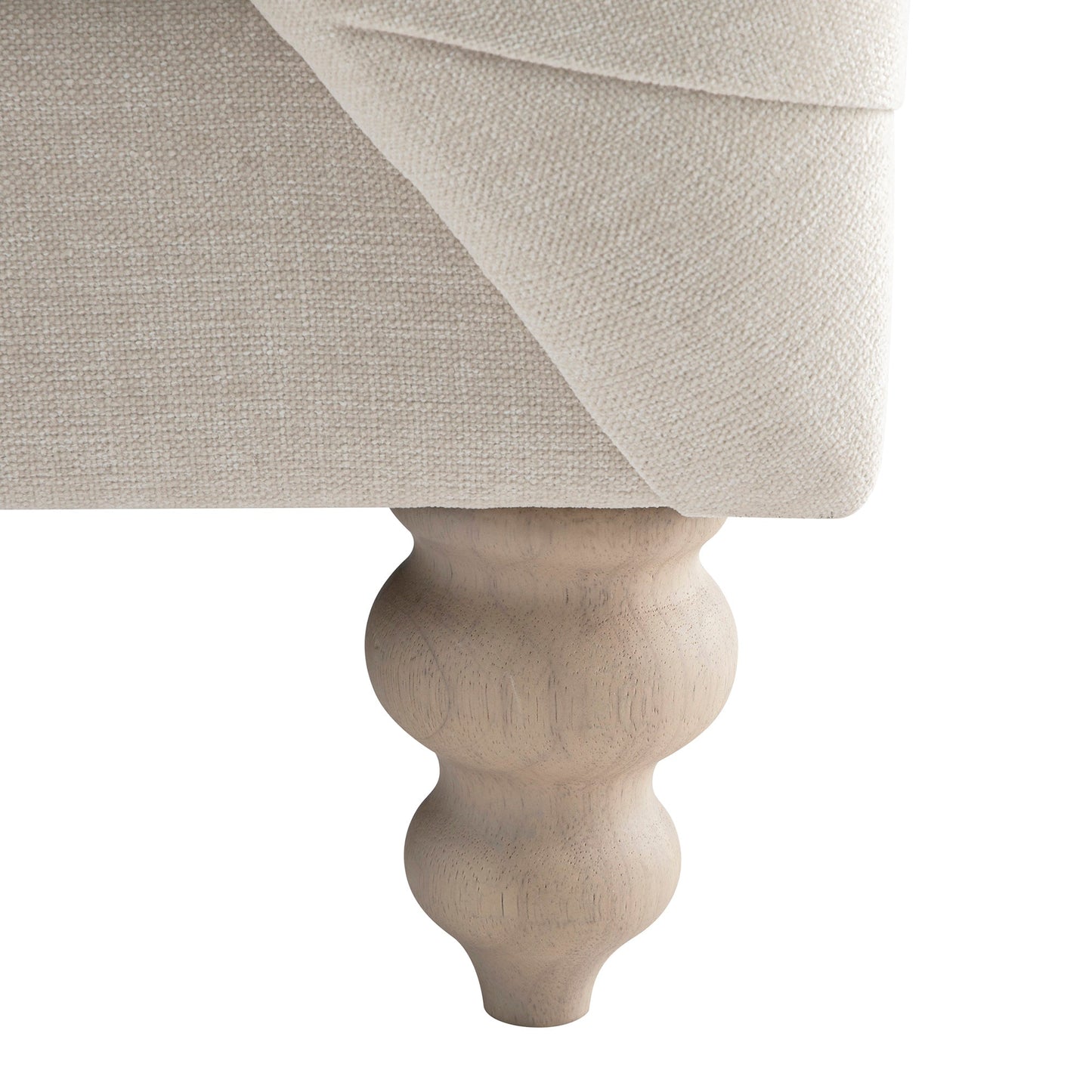 Grand canapé 3 places Ashby Chesterfield, chenille avoine